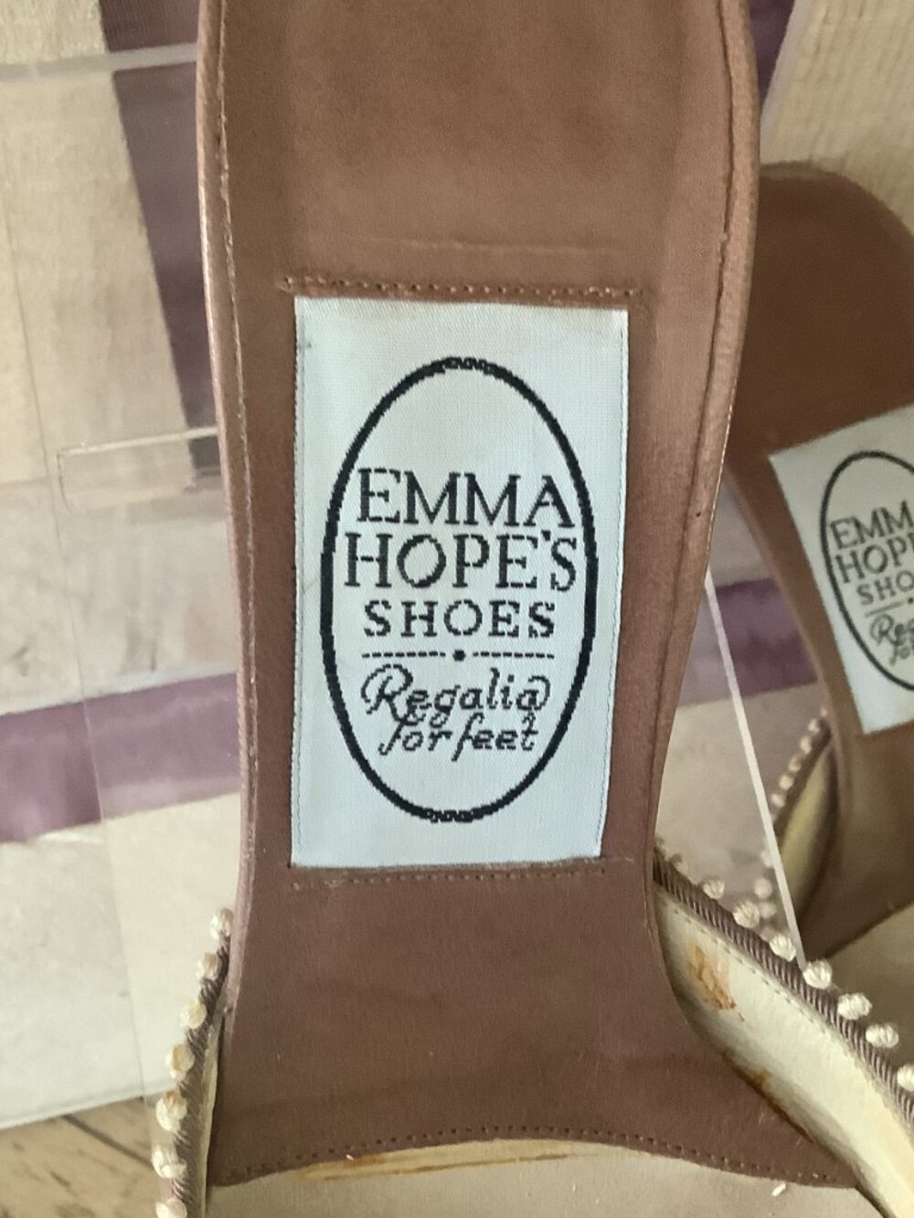 Vintage Emma Hope's Shoes Regalia for Feet Embroidered Heels Size 6 1/2M - Picture 7 of 9